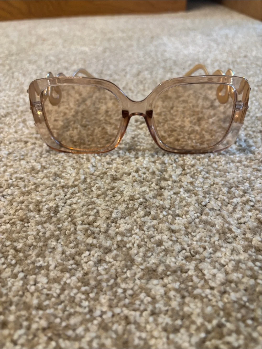 Transparent Light Brown Square Sunglasses - Women